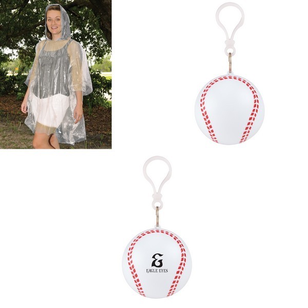 HH7751 Baseball PONCHO Key Chain With Custom Imprint